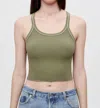 Re/done Rib Crop Tank In Pink