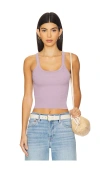 Re/done Cropped Ribbed Tank In 薰衣草