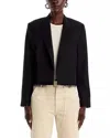 Re/done Frayed Cotton-canvas Blazer In Black