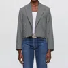 Re/done Cutoff Boyfriend Blazer In Black/white In Multi
