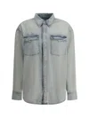 Re/done Denim Shirt In Sunfaded Blue