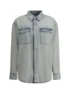 Re/done Denim Shirt In Sunfaded Blue