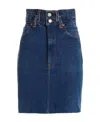 Re/done Double Waisted Pencil Re Done X Levis Skirt In Blue