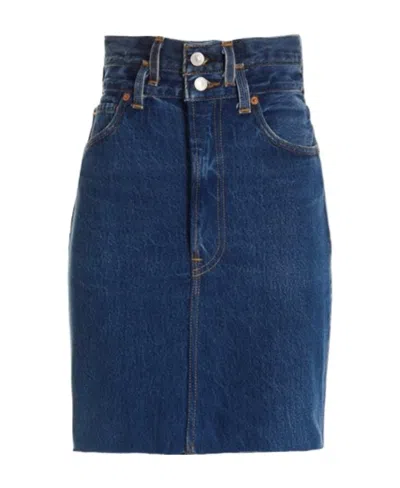 RE/DONE HIGH-WAISTED DENIM SKIRT