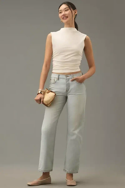Re/done Easy High-rise Straight-leg Crop Jeans In Blue