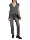 Re/done Easy Straight Crop Jeans In Smoke In Grey