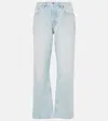 Re/done Stove Pipe High-rise Straight-leg Jeans In Blue