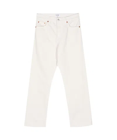 Re/done Easy Straight-leg Cropped Jeans In White