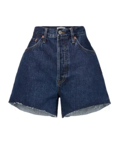 Re/done Edge-fringed Denim Shorts