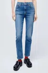Re/done Extra Stretch 70's Straight Denim In Laguna In Multi