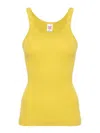 Re/done Fine-ribbed Tank Top In Yellow