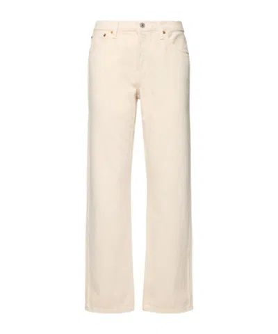 Re/done The Standard High Rise Straight Jeans In White