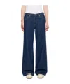 Re/done Indigo Mid Rise Palazzo Jeans In Blue