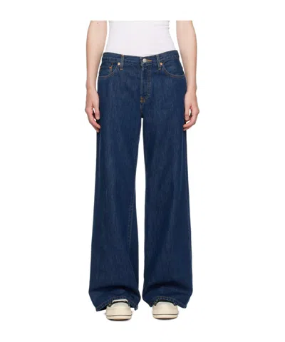 Re/done Fortuna Mid-rise Palazzo Jeans In Blue
