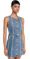 Re/done Frayed Denim Minidress In Bruna