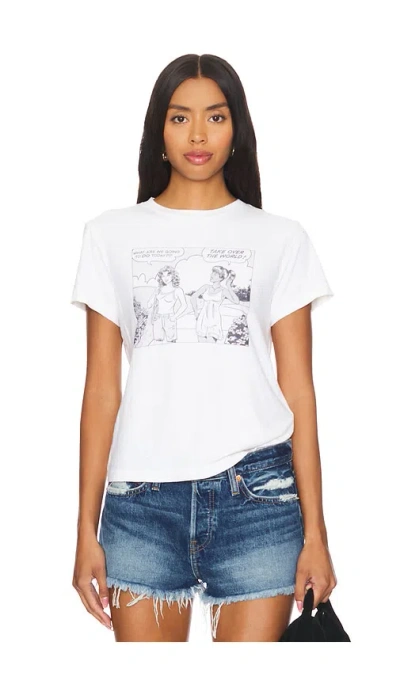 Re/done Girl Power Classic Tee In 빈티지 화이트