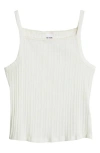 Re/done Off-white Square Neck Tank Top In Vintage White