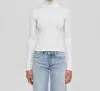 Re/done Hanes Ribbed Turtleneck Sweater In Vintage White In White