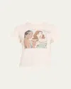 Re/done Happy Hour Crewneck Graphic Tee In Vintagewhi