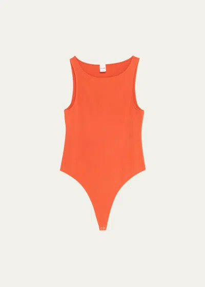 Re/done High-neck Bodysuit In Orange