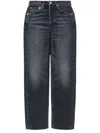 Re/done High-rise Cropped Jeans In 黑色