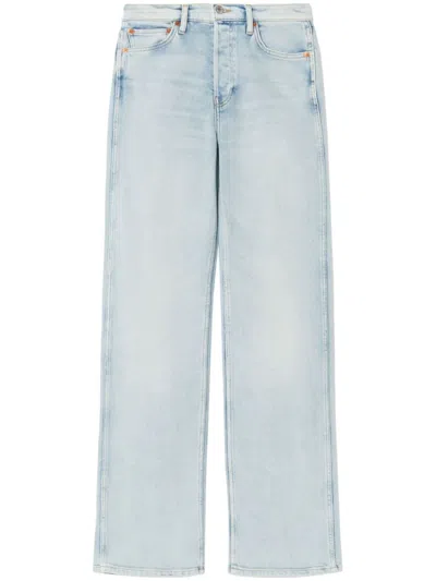 Re/done Mid-rise Wide-leg Jeans In Blue