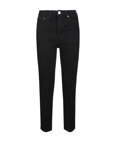 Re/done High-rise Skinny Jeans In Black