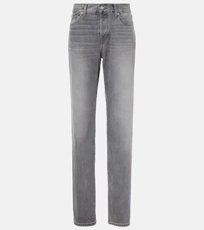 Re/done High-rise Straight Jeans In Grey