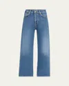 Re/done High Rise Wide-leg Cropped Jeans In Mid 70s