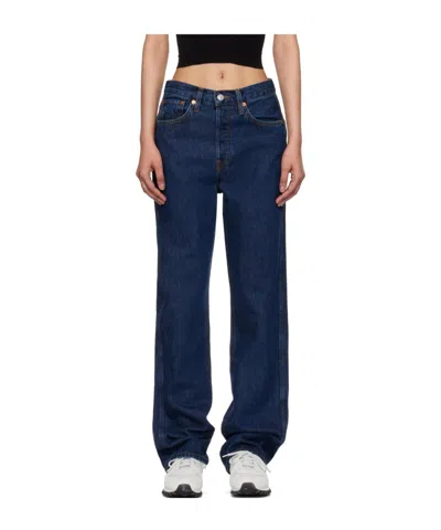 Re/done High-rise Wide-leg Jeans In Blue