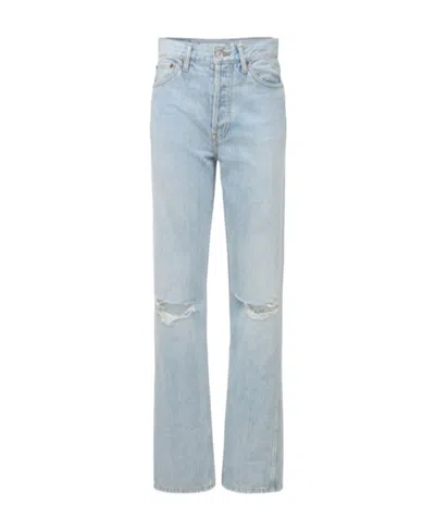 Re/done High Waist Imitation Old Baggy Jeans In Blue