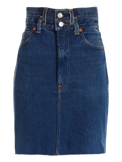 RE/DONE HIGH-WAISTED DENIM SKIRT
