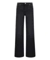 Re/done Wide-leg Cotton Denim Pants With Contrast Stitching In Black