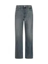 Re/done Logo-patch Straight-cut Jeans In Bruna