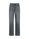 Re/done Logo-patch Straight-cut Jeans In Bruna