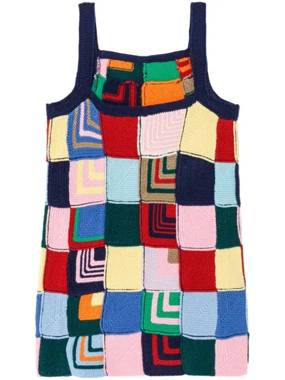 Re/done Knitted Patchwork Dress In Mehrfarbig