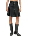 Re/done Leather Moto Skirt In Black In Black