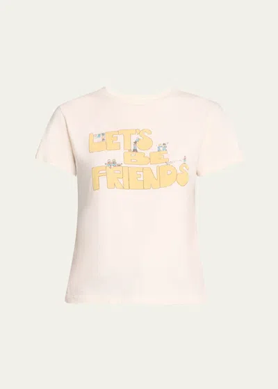 Re/done Classic Tee Lets Be Friends Vintage White