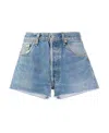 Re/done Lewis Faded Denim Shorts In Blue