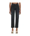 Re/done 70s High Rise Stove Pipe Straight-leg Jeans In Black