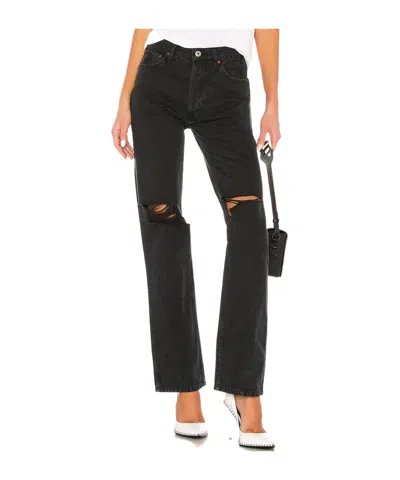 Re/done Logo Jeans In Black