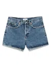 Re/done Patch Denim Shorts In Blue