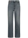 Re/done Logo-patch Straight-cut Jeans In Blue