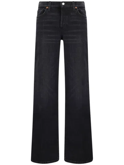 RE/DONE LOGO-PATCH WIDE-LEG JEANS