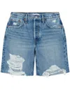 Re/done Long Denim Shorts In Blue