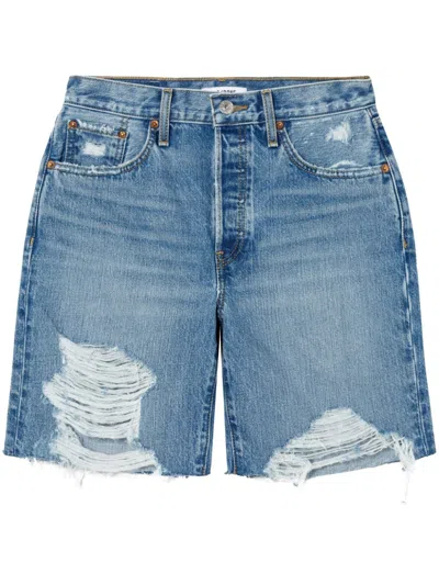Re/done Long Denim Shorts In Blue