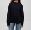 Re/done Long Sleeve Boyfriend Tee In Black In Black