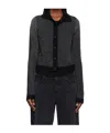 Re/done Long-sleeved Cardigan In Black/silver