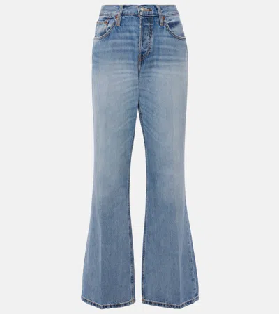Re/done Loose Boot Mid-rise Wide-leg Jeans In Hacienda