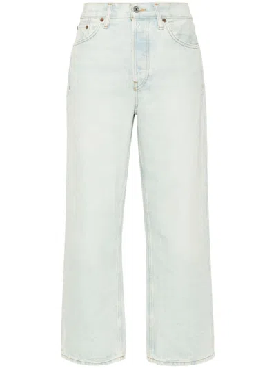 Re/done Loose Crop Jeans In 蓝色